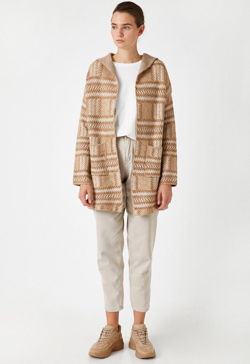 Koton - Hooded cardigan - camel
