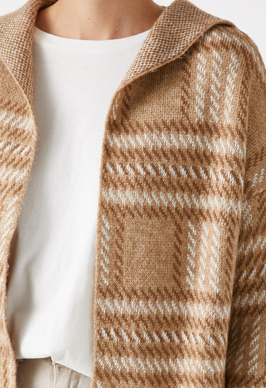 Koton - Hooded cardigan - camel