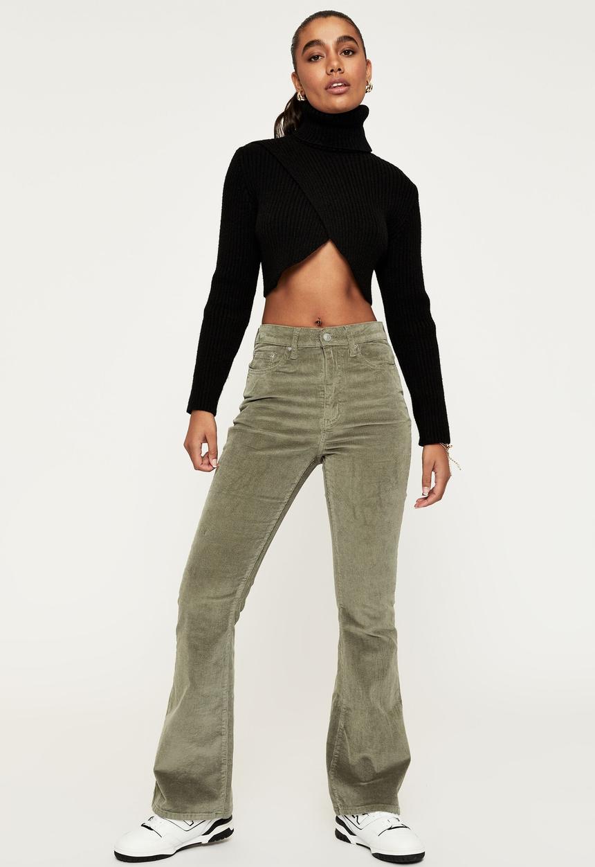 Supré  - Winona roll neck cross over knit - black