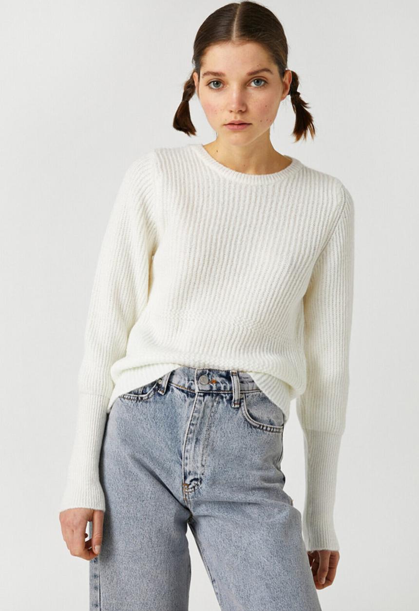 Koton - Crew neck sweat jumper - ecru