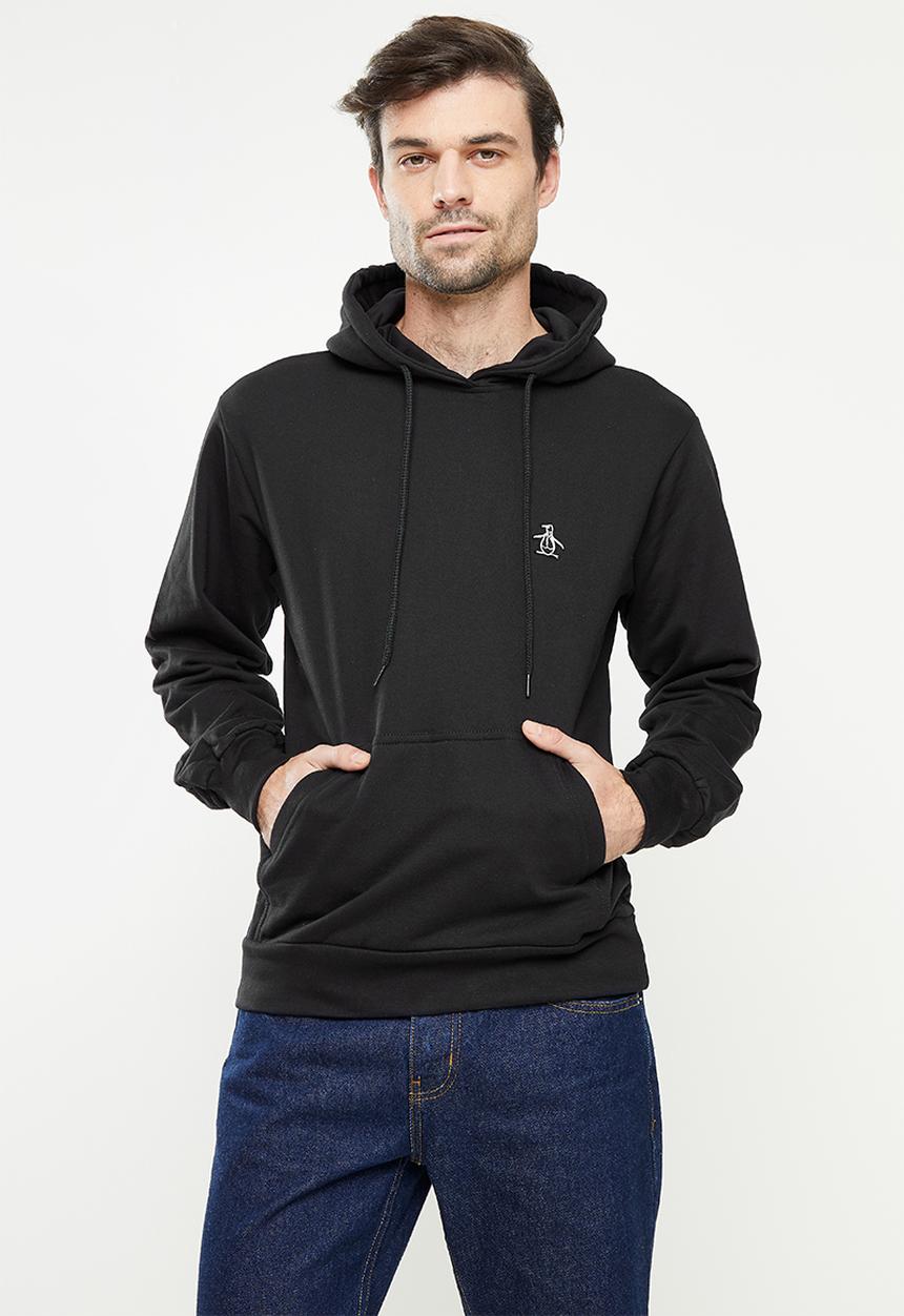 Original Penguin - Long sleeve hooded sweat - true black