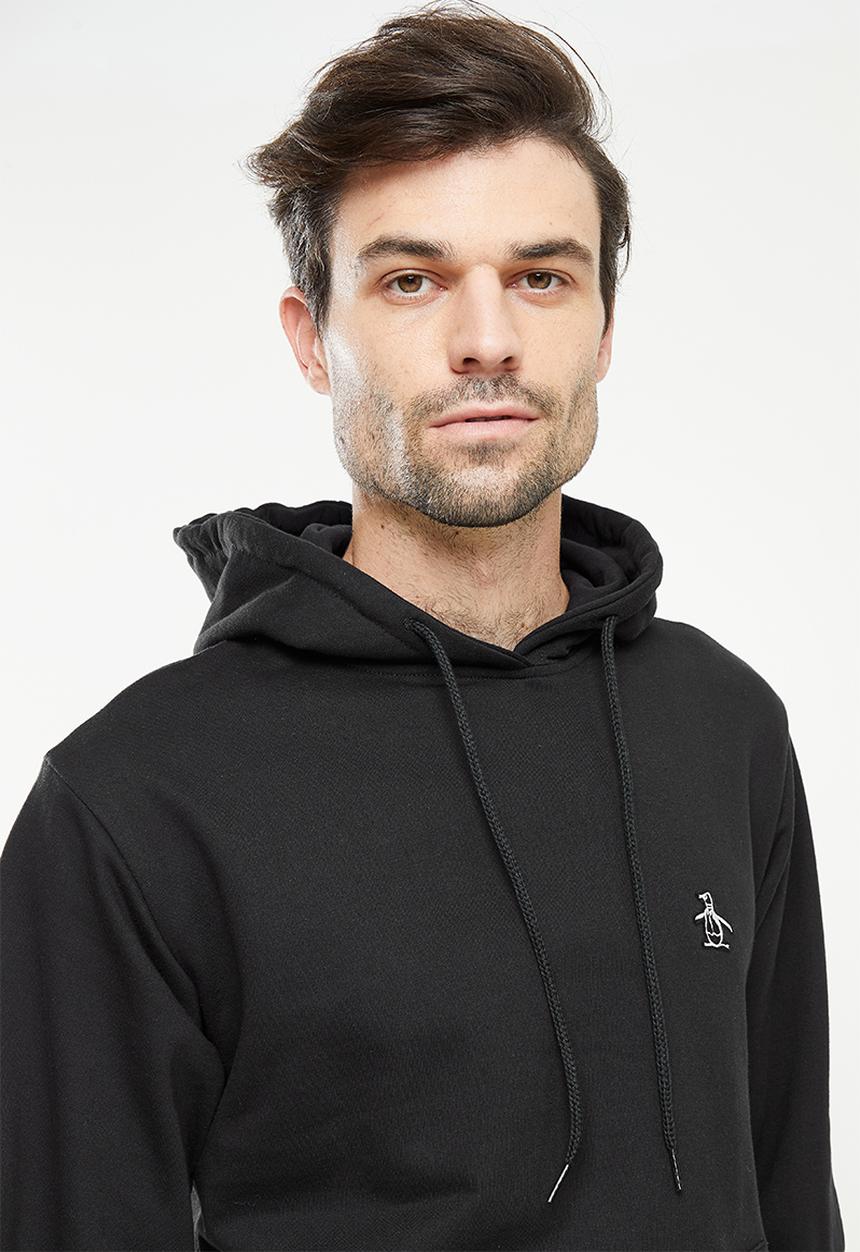 Original Penguin - Long sleeve hooded sweat - true black