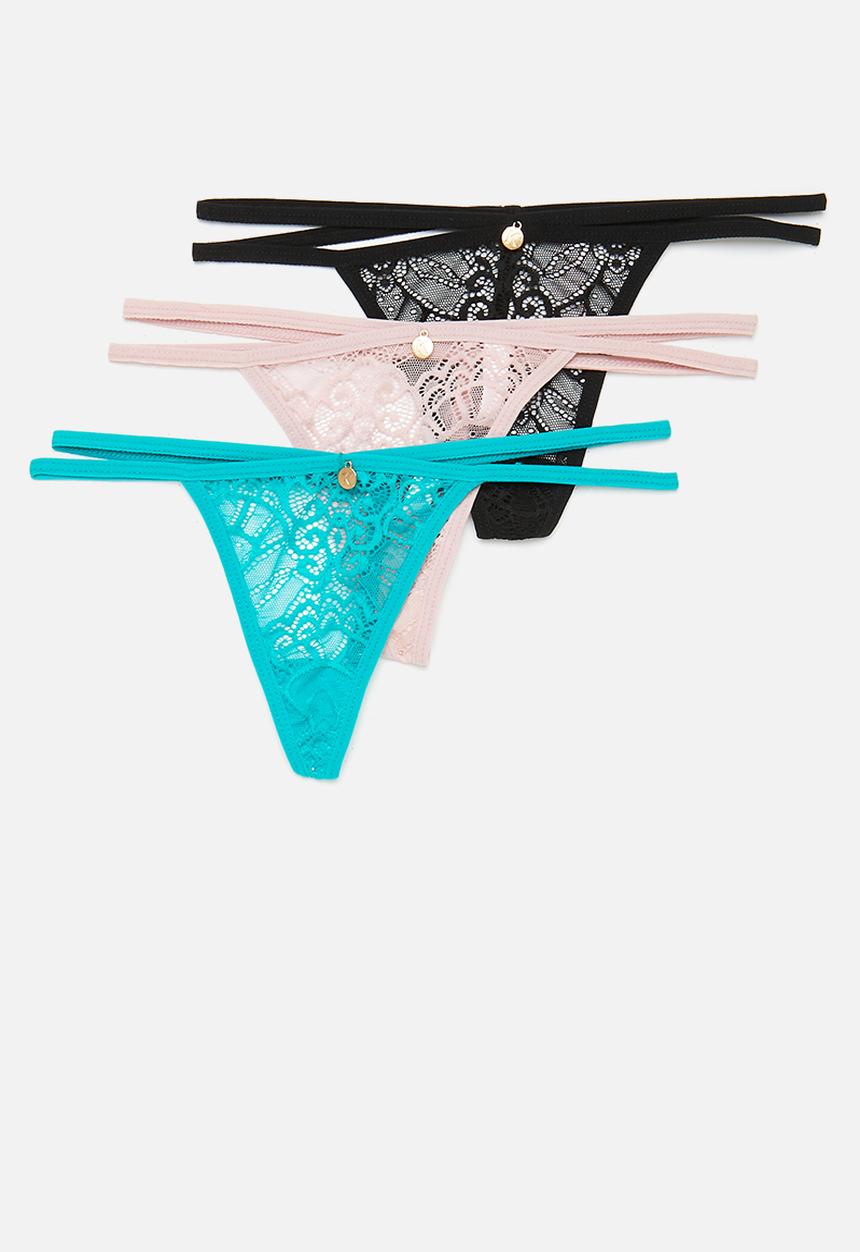 KANGOL - 3 Pack strappy t-string - multi