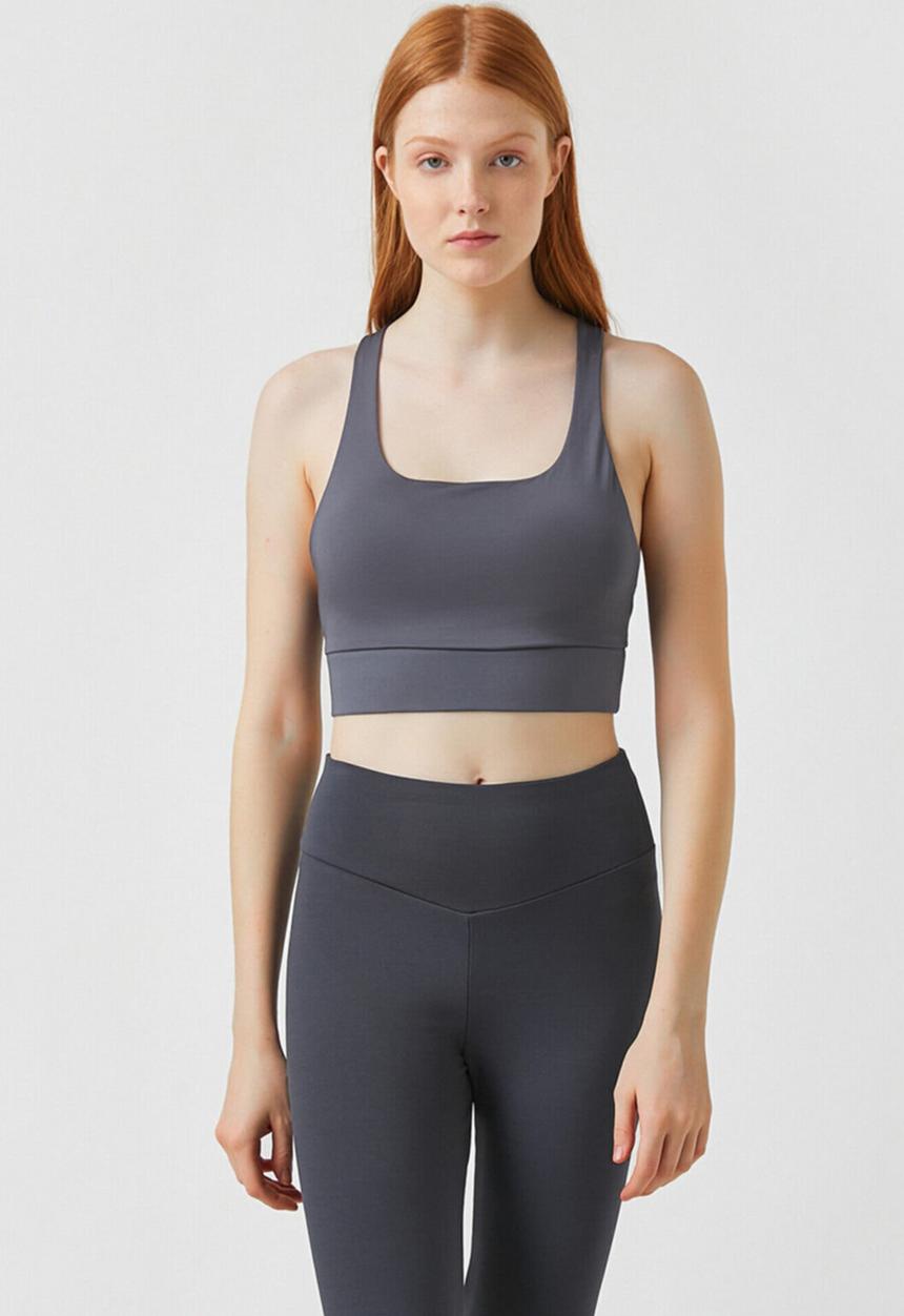 Koton - Back detailed sport bra - anthracite