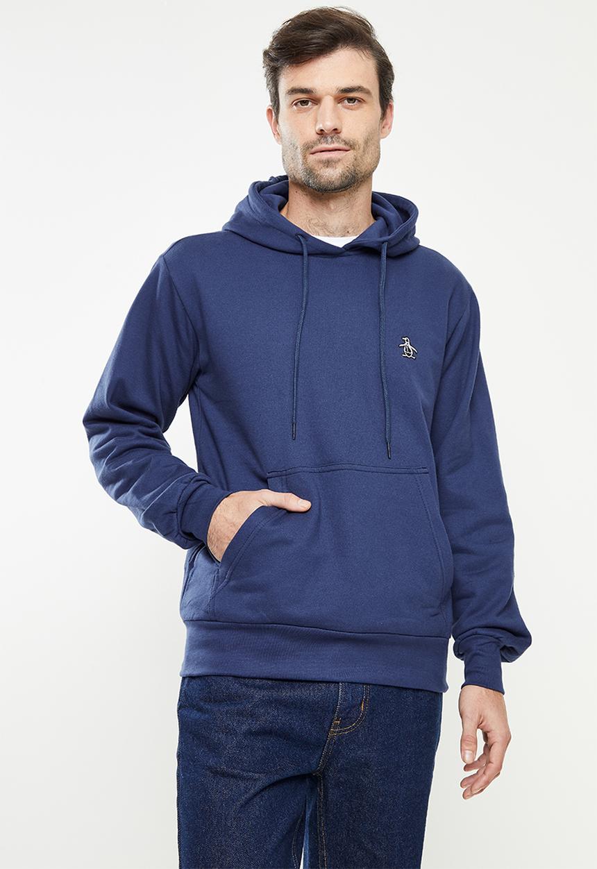 Original Penguin - Long sleeve hooded sweat - dark sapphire