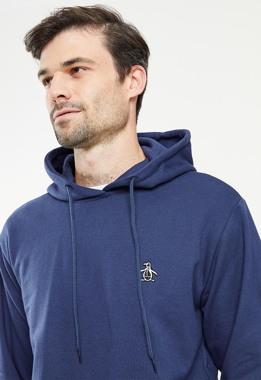Original Penguin - Long sleeve hooded sweat - dark sapphire