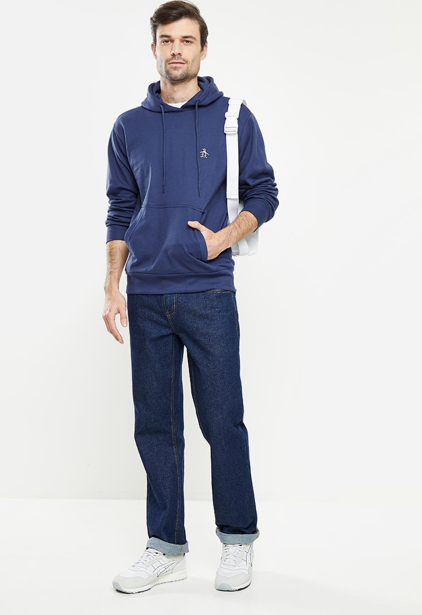 Original Penguin - Long sleeve hooded sweat - dark sapphire