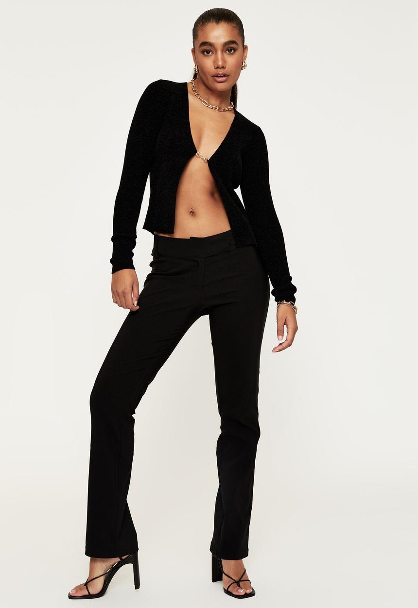 Supré  - Zena chenille knit cardi top - black