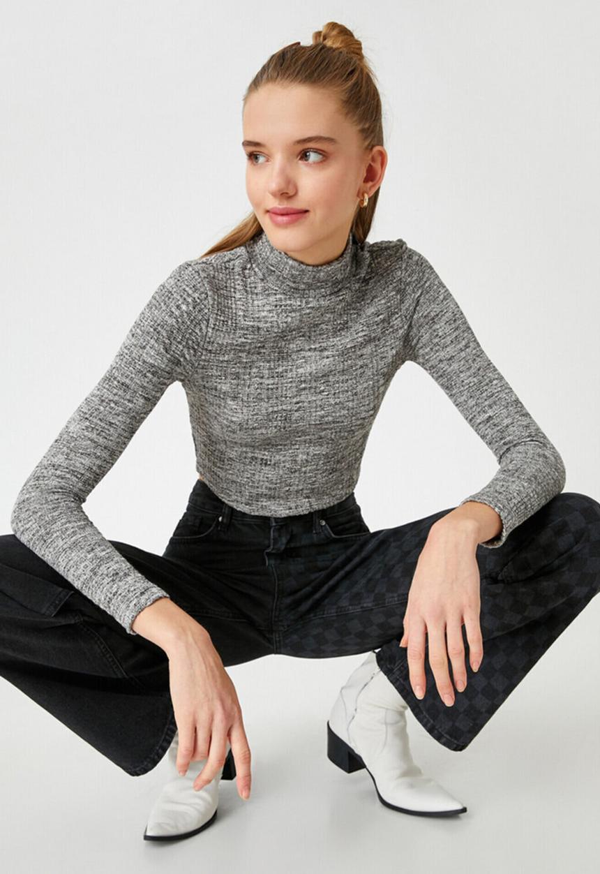 Koton - Turtleneck long sleeve sweater - brown