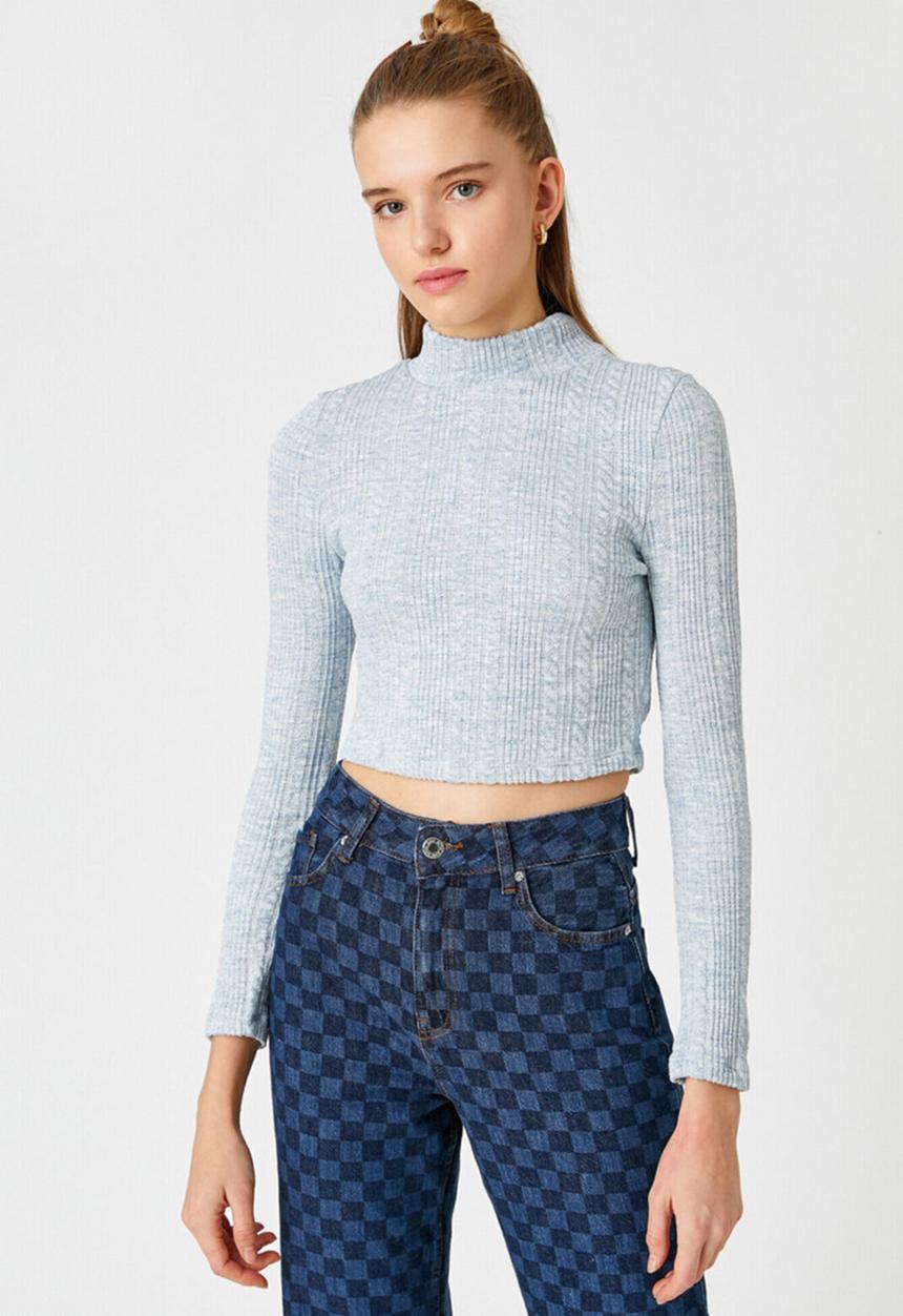 Koton - Turtleneck long sleeve sweater - blue