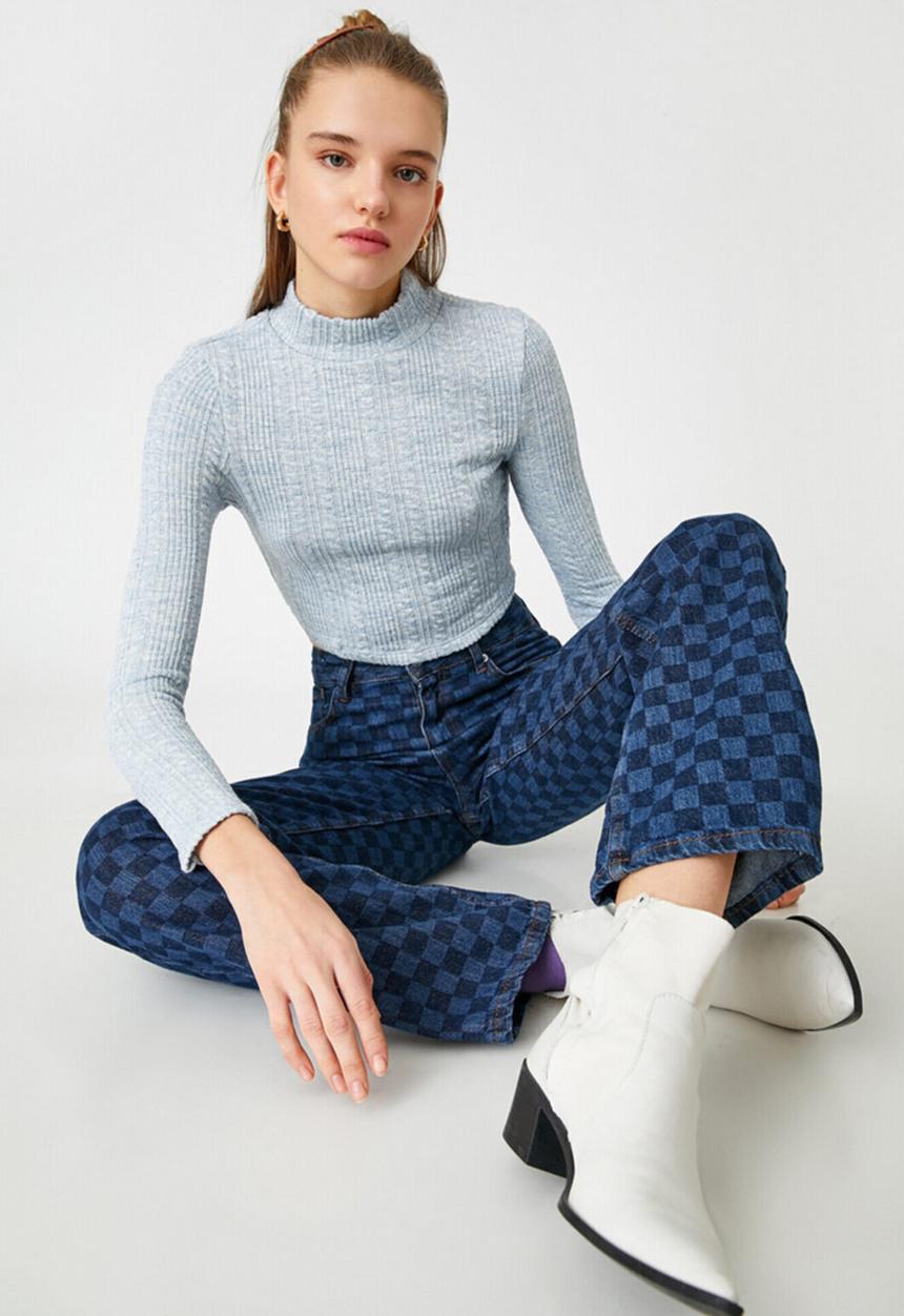 Koton - Turtleneck long sleeve sweater - blue