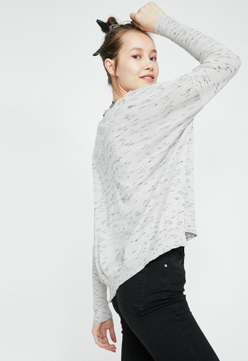 Koton - Long sleeve printed sweatshirt - grey