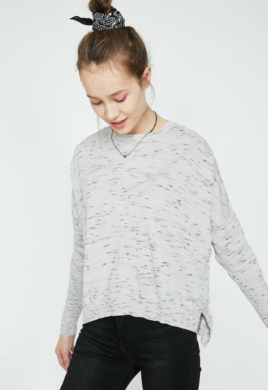 Koton - Long sleeve printed sweatshirt - grey