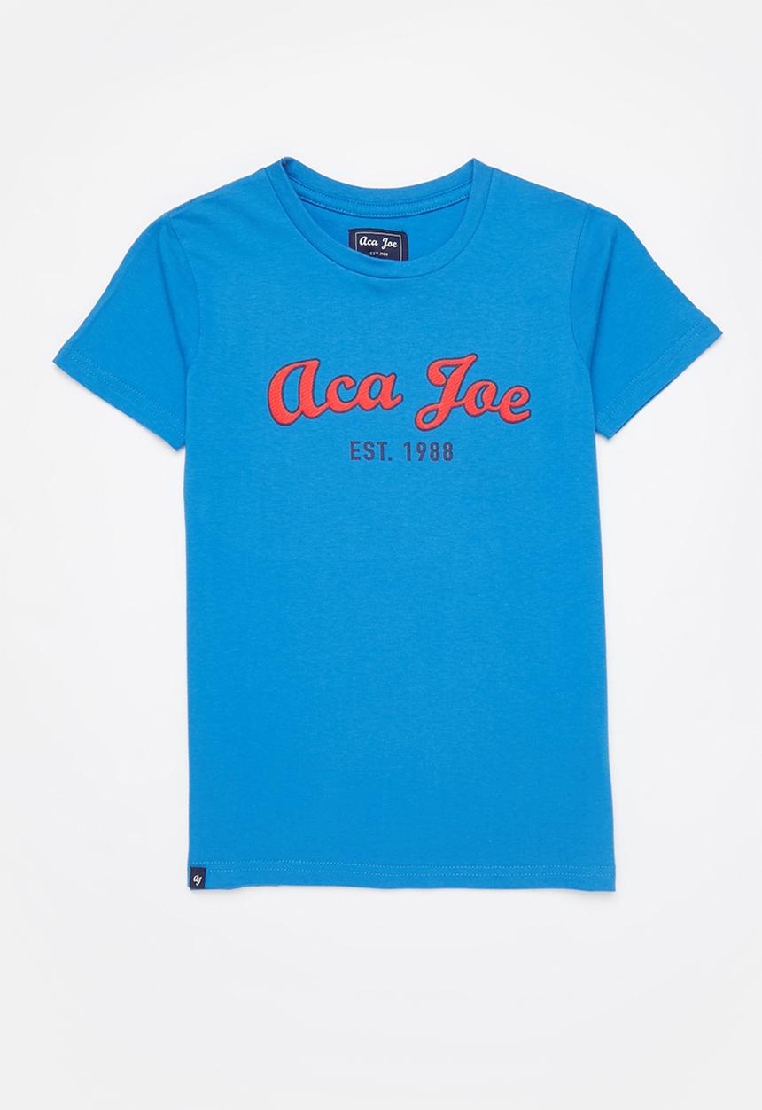 Aca Joe - Boys aca joe emb velt T-shirt - electric blue