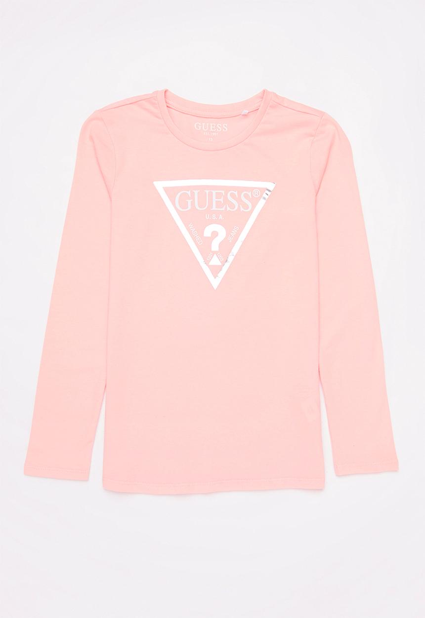 GUESS - Long sleeve classic triangle tee - pink