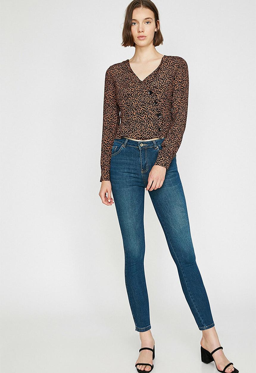 Koton - Slim high rise jeans - mid indigo
