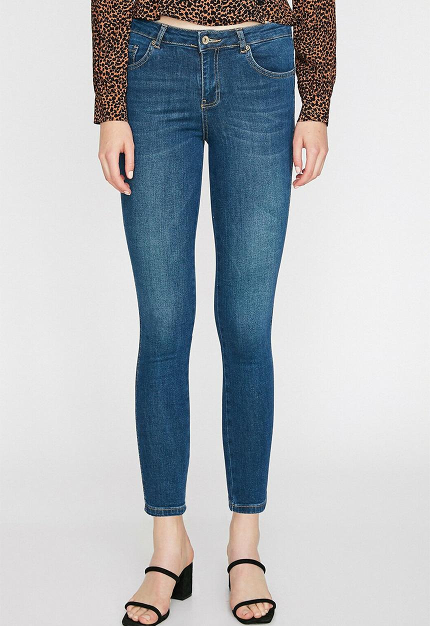 Koton - Slim high rise jeans - mid indigo