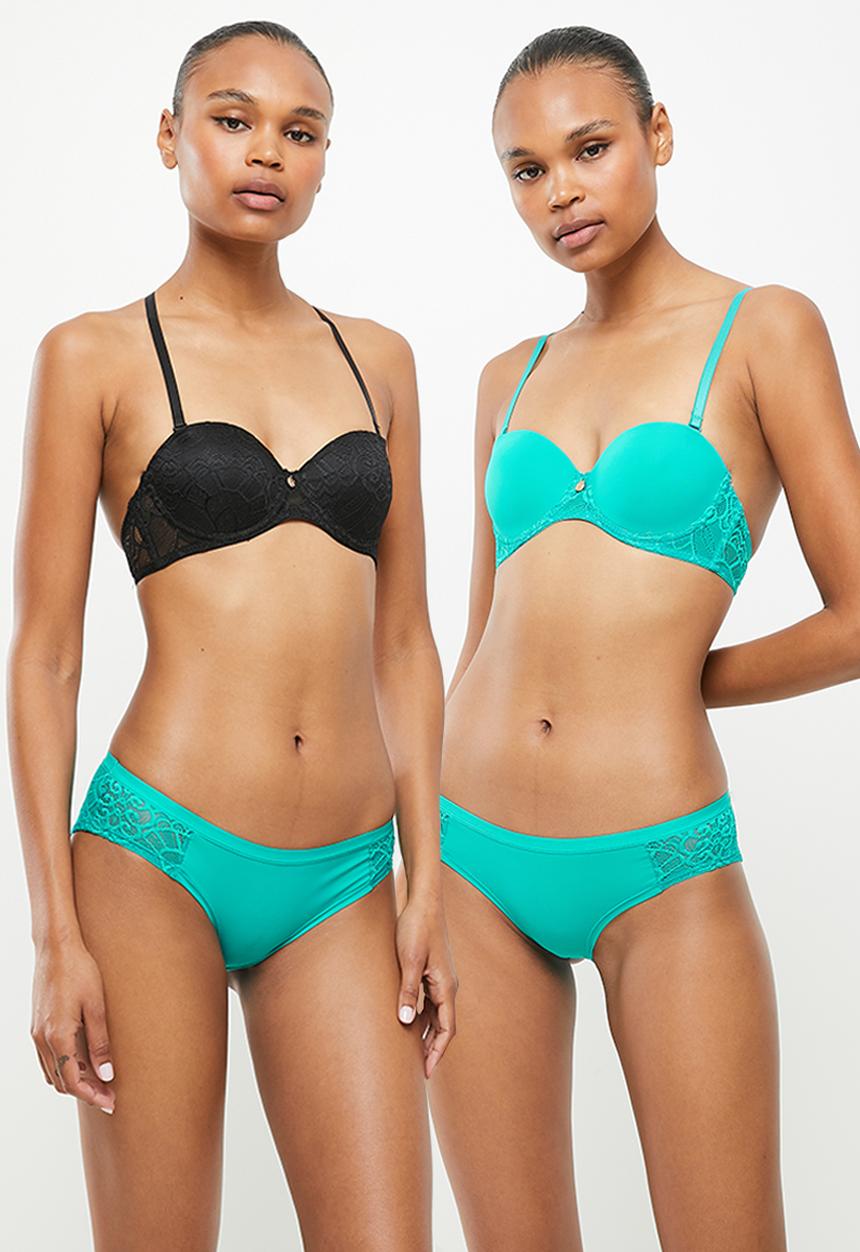 KANGOL - 2 pack mutliway bra - aqua marine & black