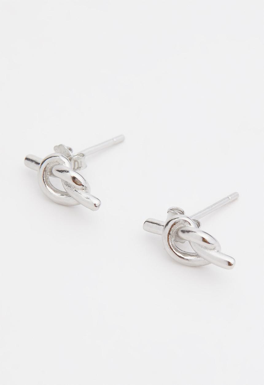 Superbalist - Sterling silver knotted stud earrings - silver 