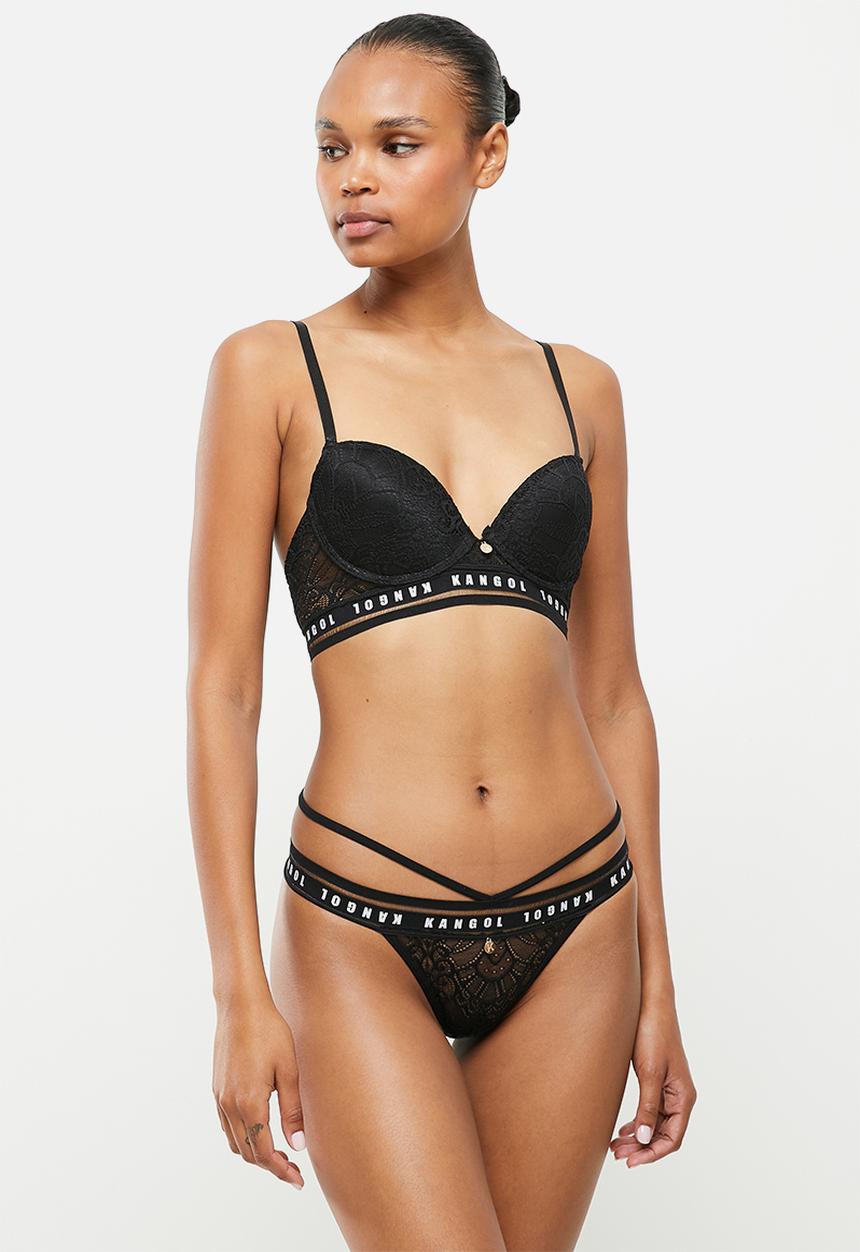KANGOL - 2 Pack strappy thong - peach & black