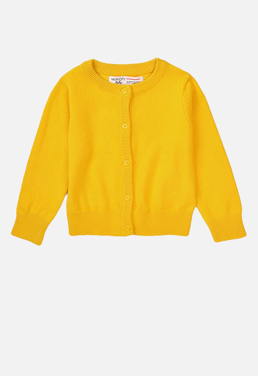 MINOTI - Yellow basic knitted cardigan - yellow 