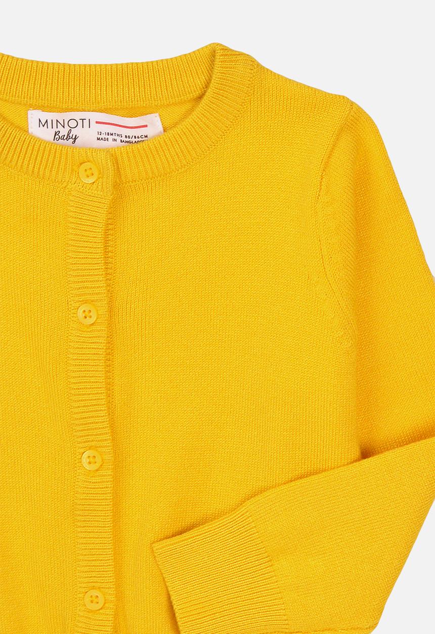 MINOTI - Yellow basic knitted cardigan - yellow 