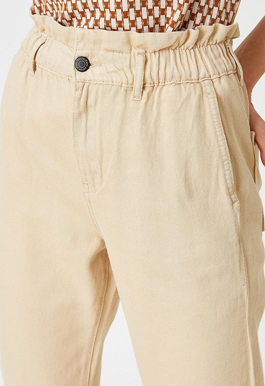 Koton - Elastic high waist - camel