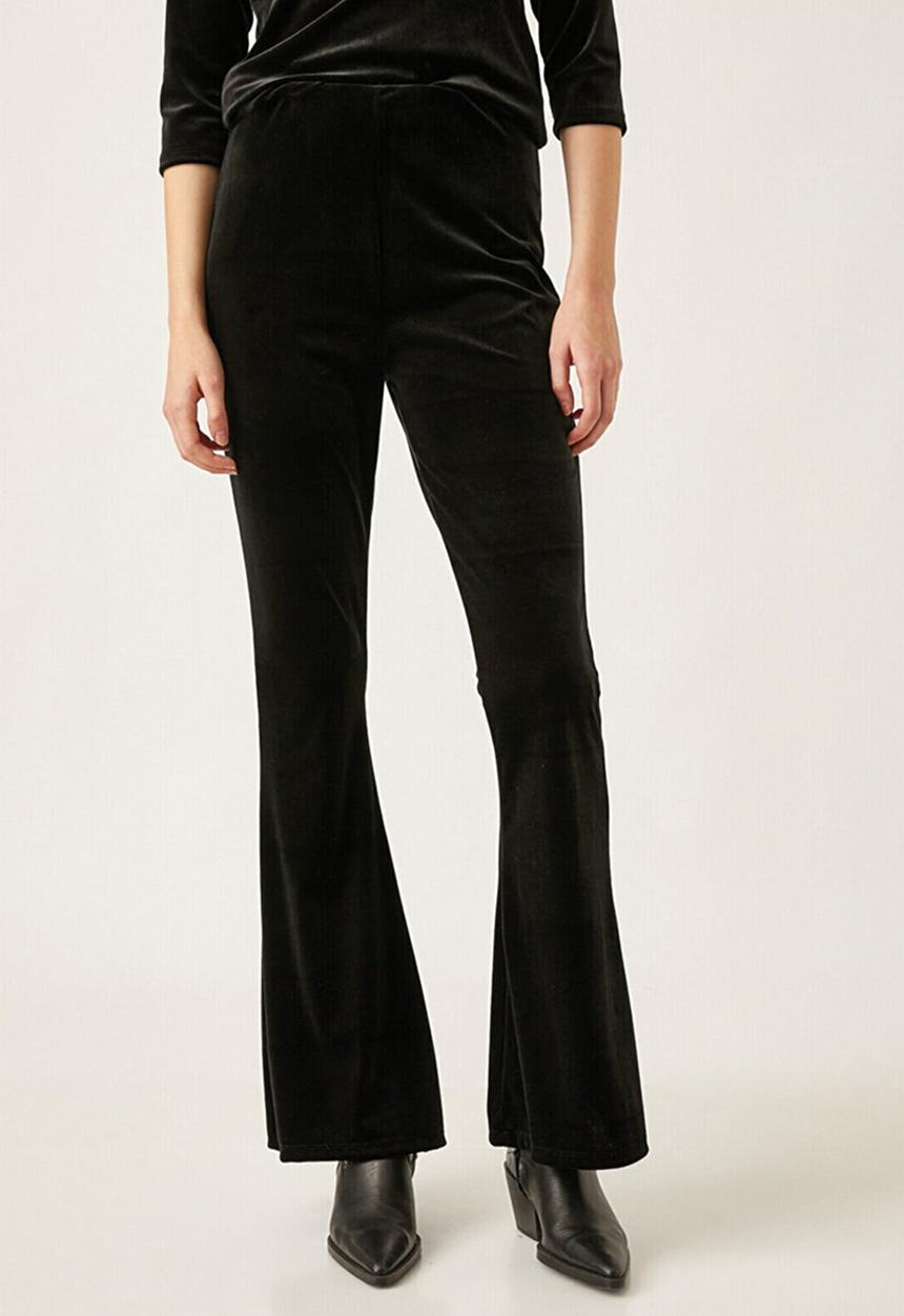 Koton - Velvet capri pants - black