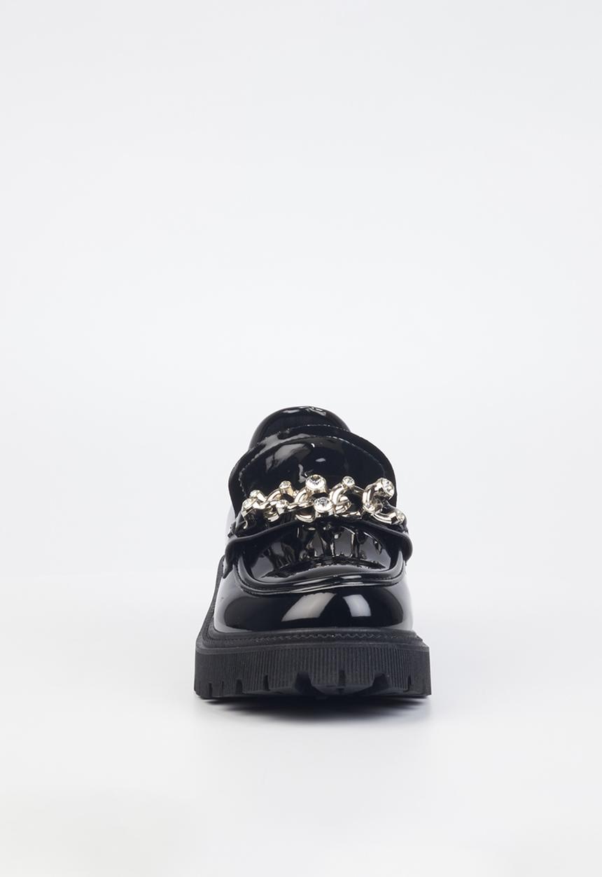 Miss Black - Chainz1 lug sole loafer - black