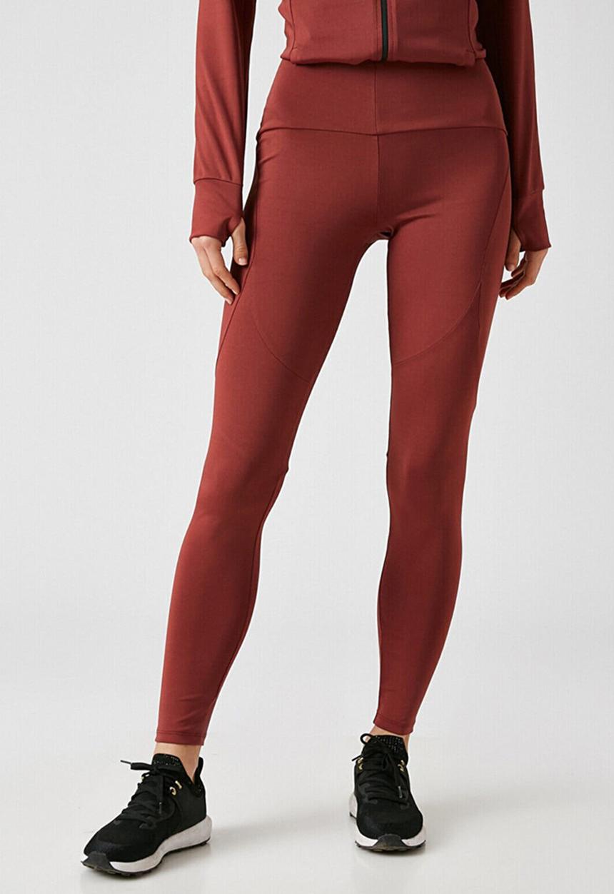 Koton - High waist leggings - burgundy