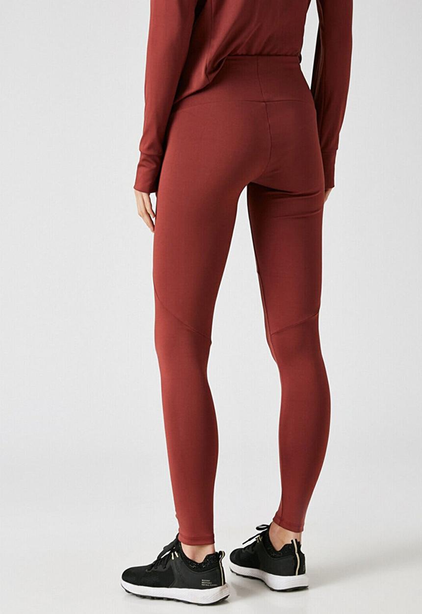 Koton - High waist leggings - burgundy