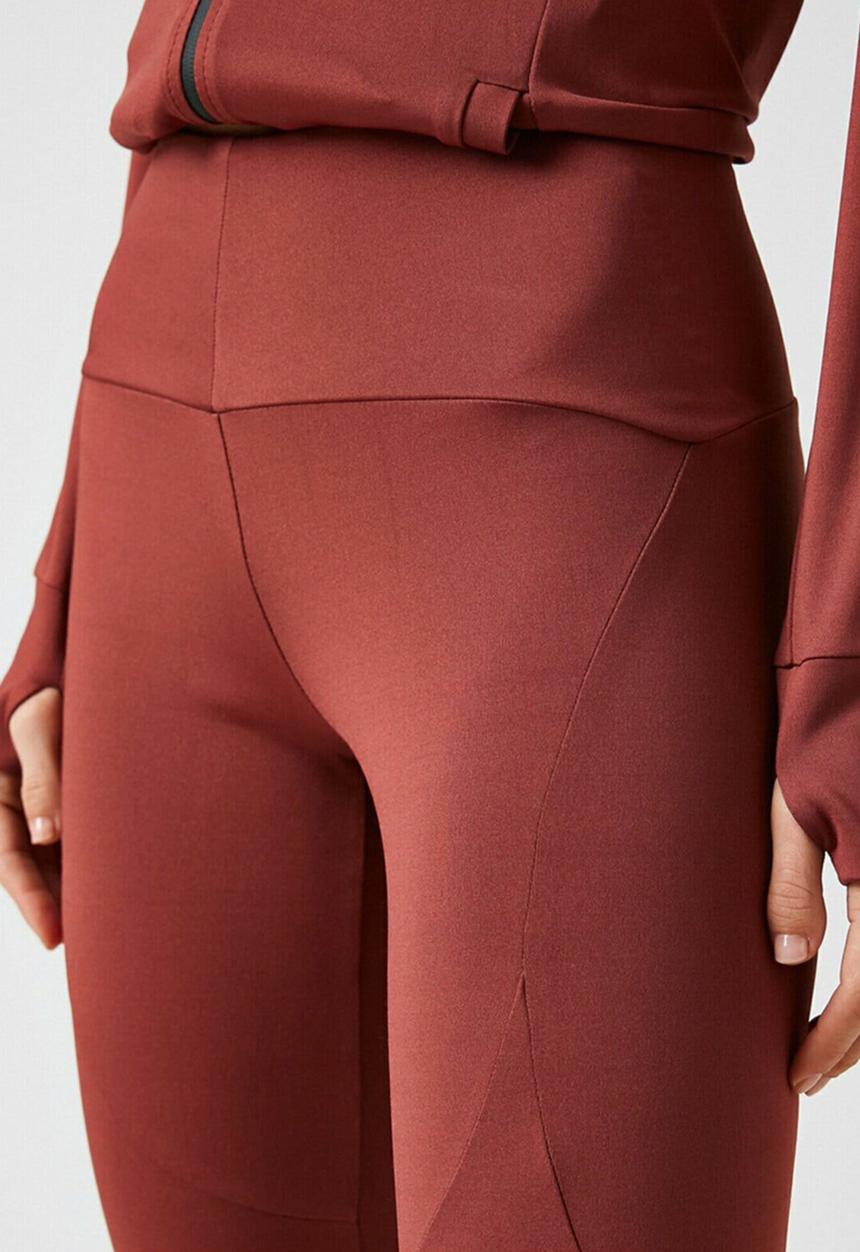 Koton - High waist leggings - burgundy