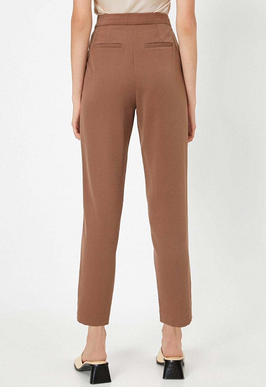 Koton - High waist carrot trousers - brown