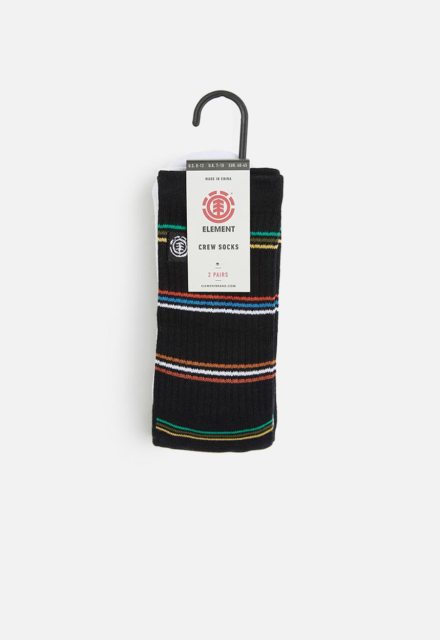 Element - 2 pack frontboarded sock - black & white