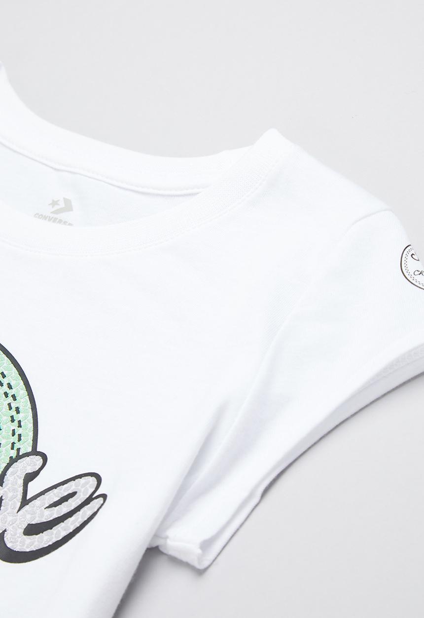 Converse - Cnvg rhinestone script ctp tee - white