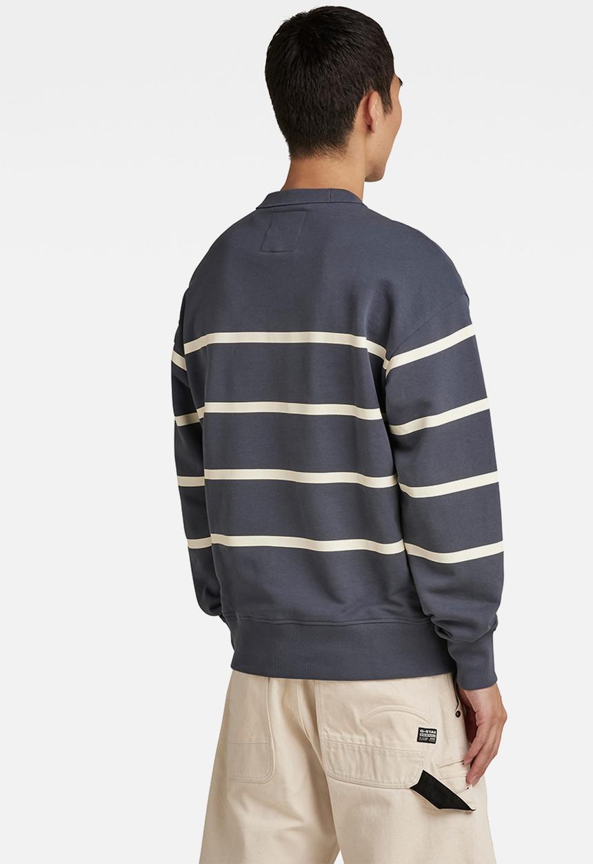 G-STAR - Placed stripe loose sw r - fantem blue & papyrus stripe