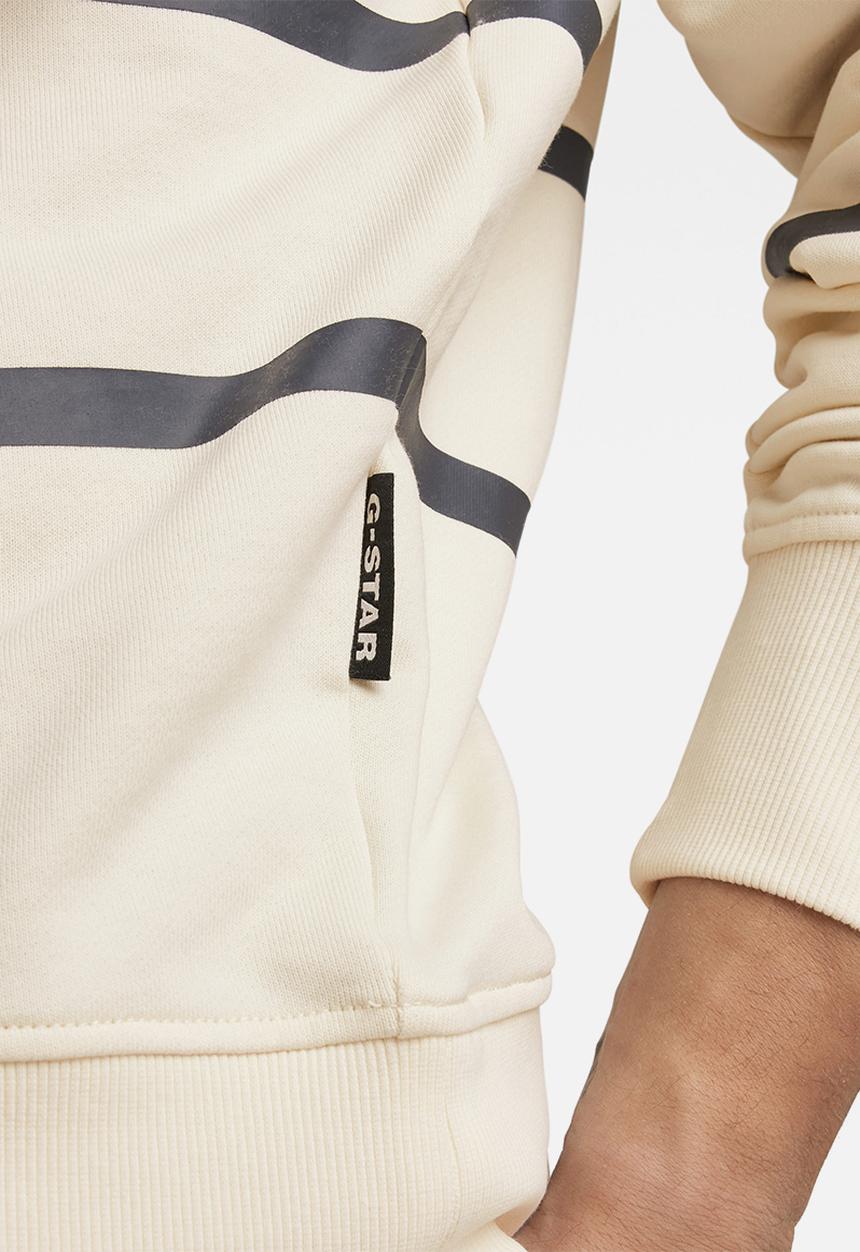 G-STAR - Placed stripe loose sw r - papyrus & fantem blue stripe