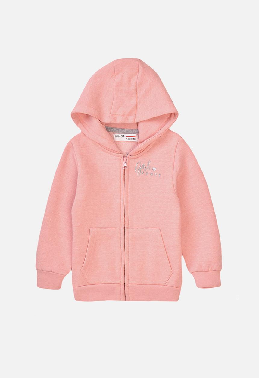 MINOTI - Younger girls basic fleece zip thru - blush pink