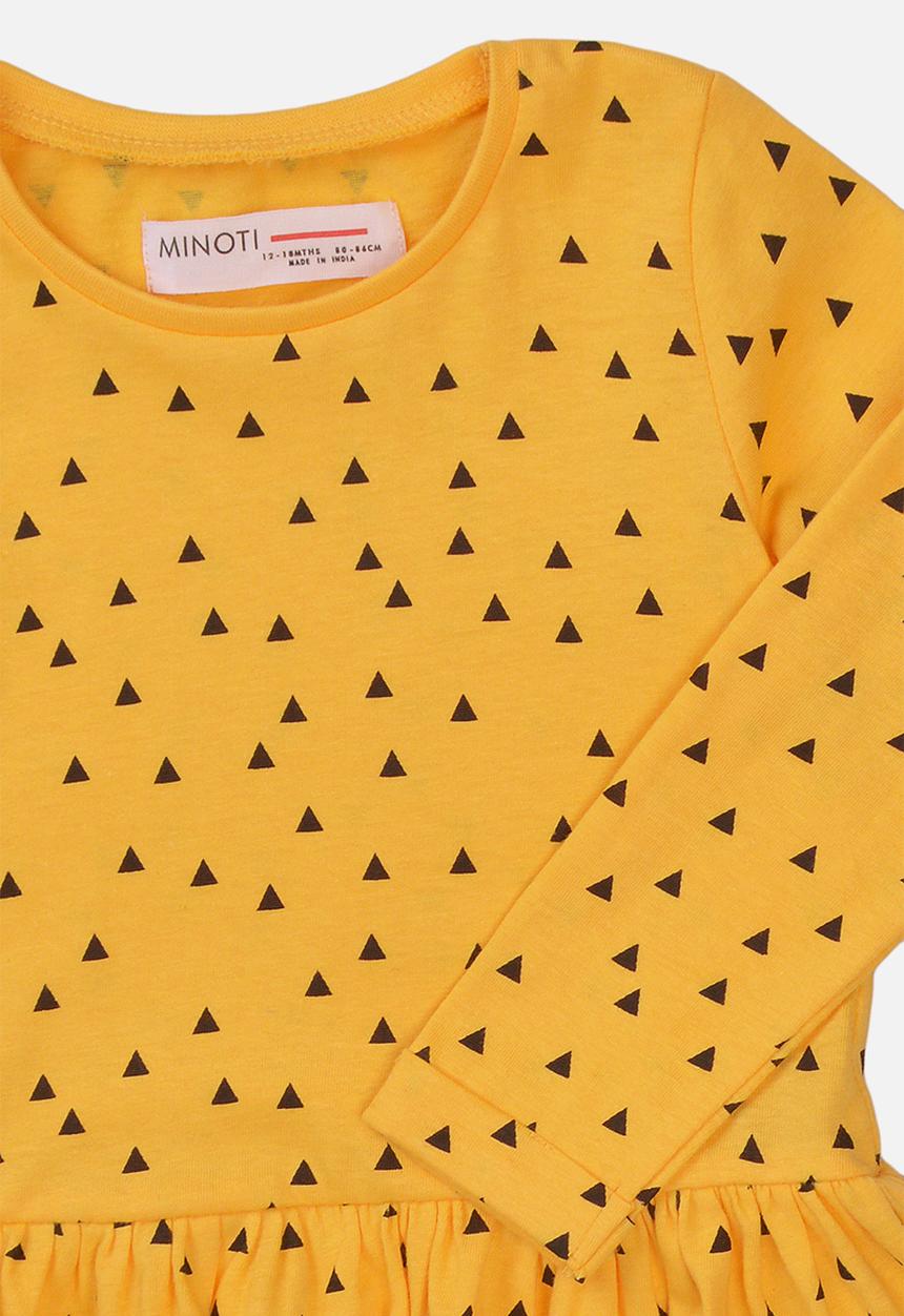 MINOTI - Aop basic dress - mustard 