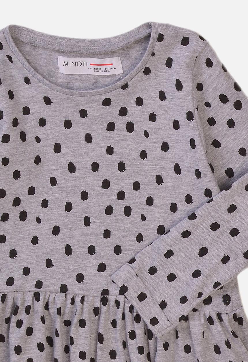 MINOTI - Spot aop basic dress - grey 