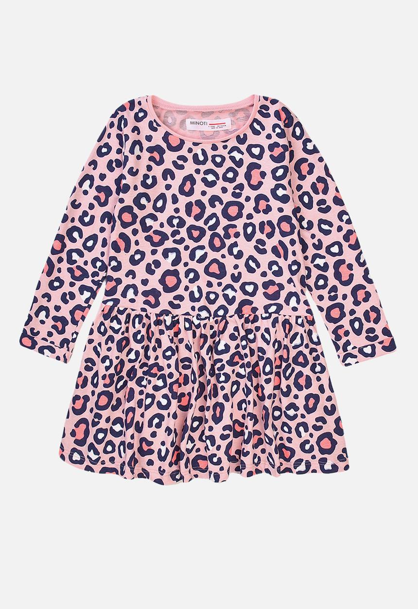 MINOTI - Leopard aop basic dress - pink