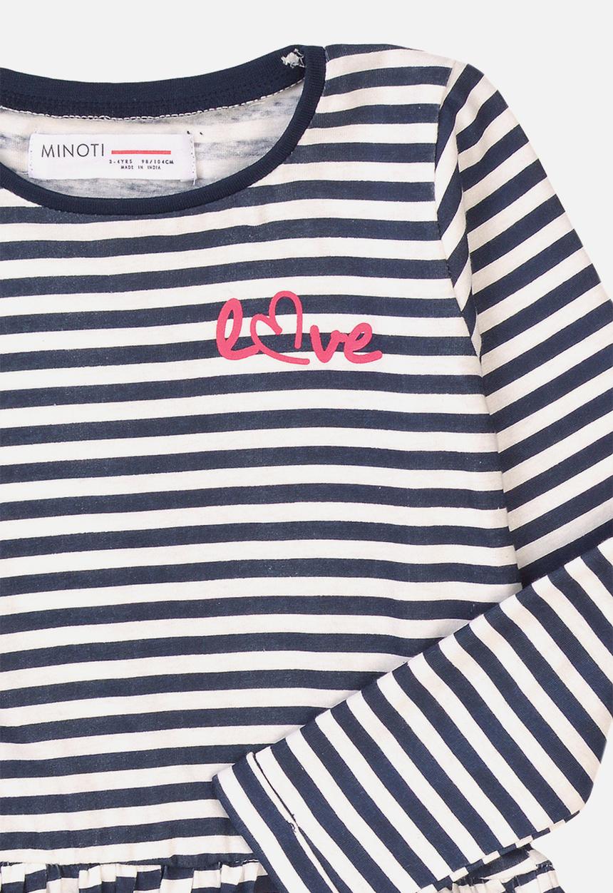 MINOTI - Stripe basic dress - black & white