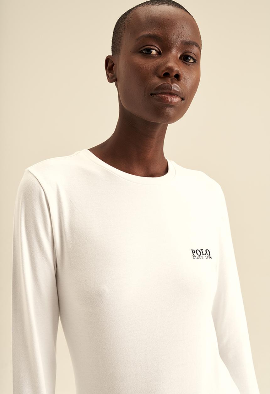 POLO - Women long sleeve logo tee - white