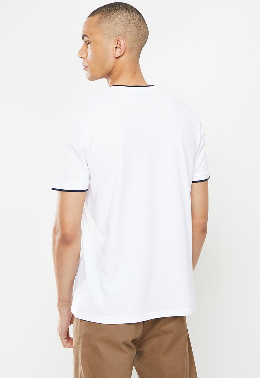 Ben Sherman - Pique crew white - white