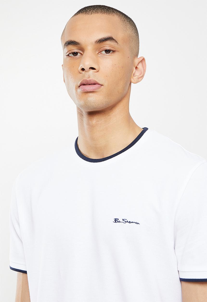Ben Sherman - Pique crew white - white