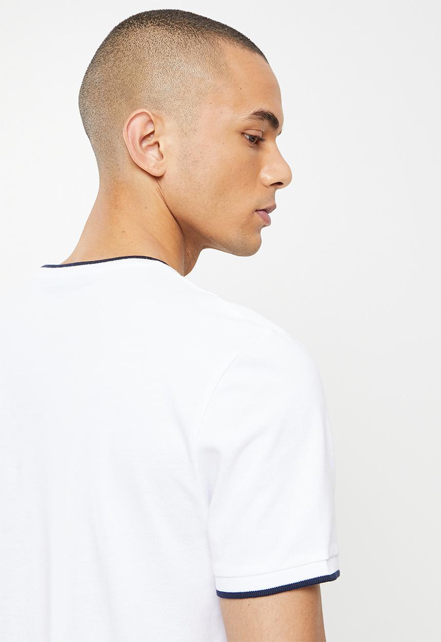 Ben Sherman - Pique crew white - white
