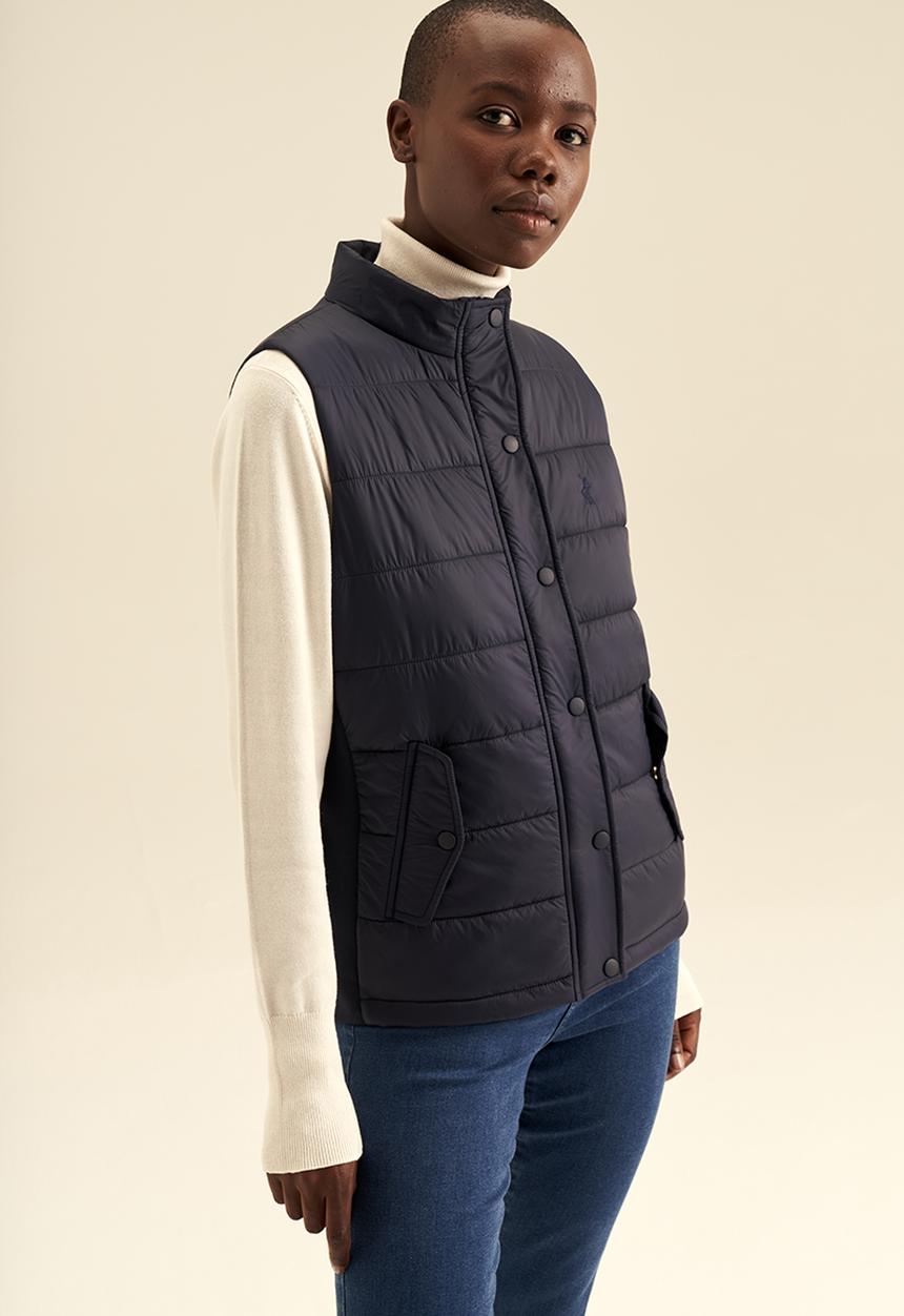 POLO - Women sleeveless puffer jacket - navy
