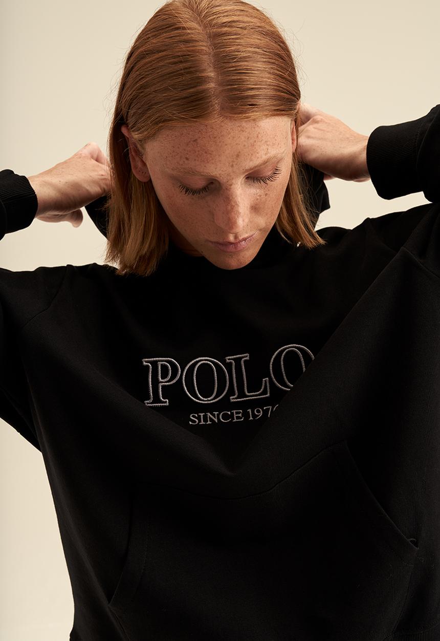 POLO - Women logo hoodie - black