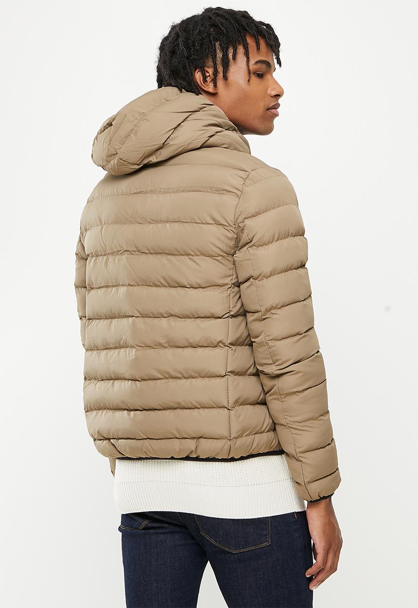 Brave Soul - Grant zip up padded jacket - stone