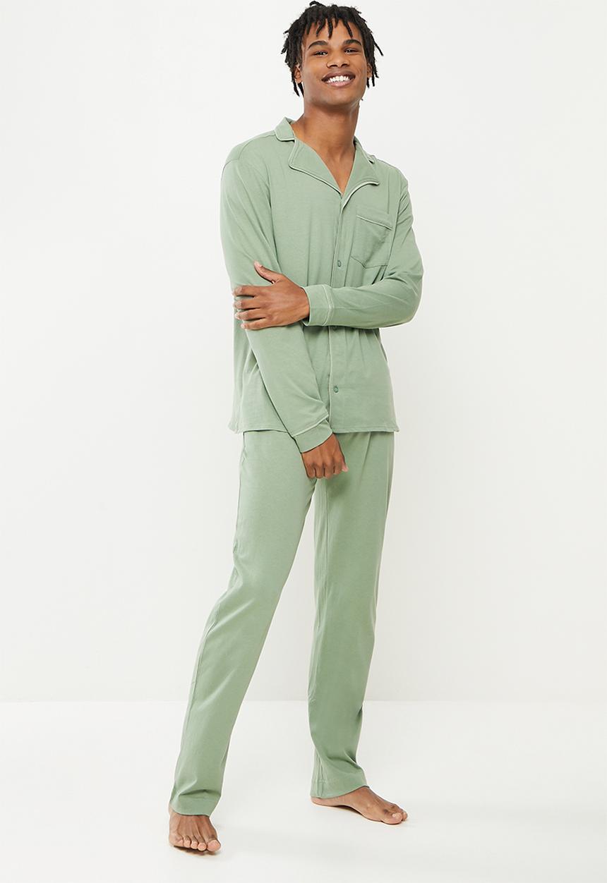 Brave Soul - Jamie long sleeve sleep set - sage